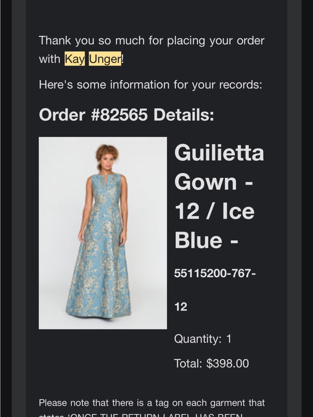 Kay Unger Ice Blue and Gold Brocade Maxi Gown